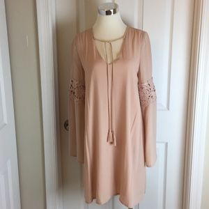 Blush Floral Crochet Dress